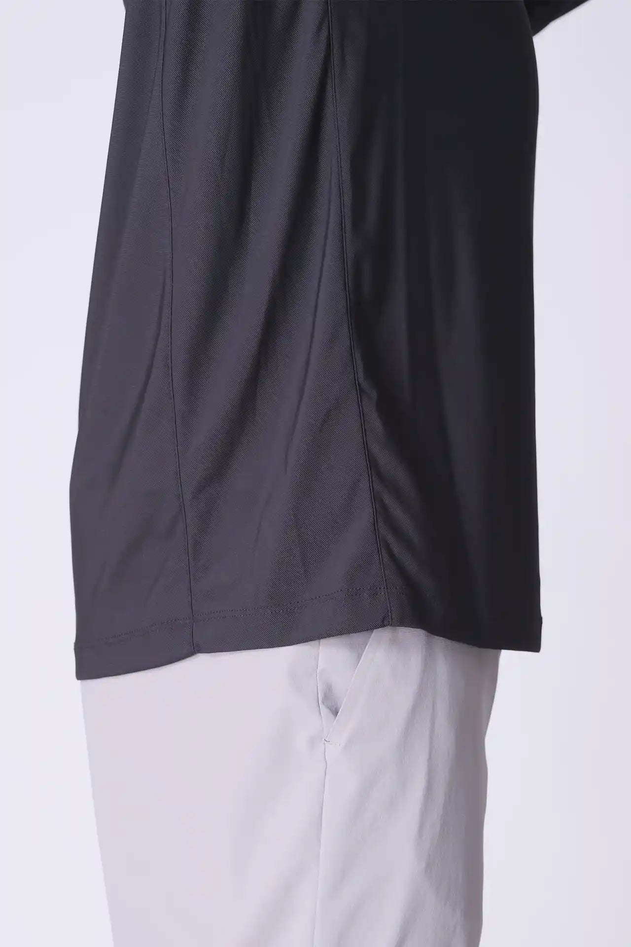 SPR0001 - Lightweight Stretch Pique Golf Half Zip - Black