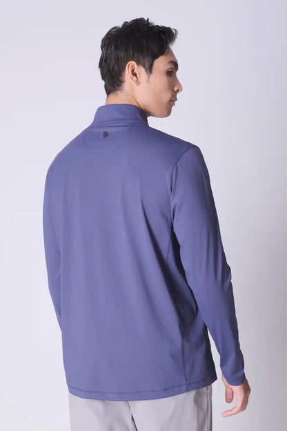SPR0001 - Lightweight Stretch Interlock Golf Half Zip - Purple