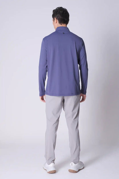 SPR0001 - Lightweight Stretch Interlock Golf Half Zip - Purple
