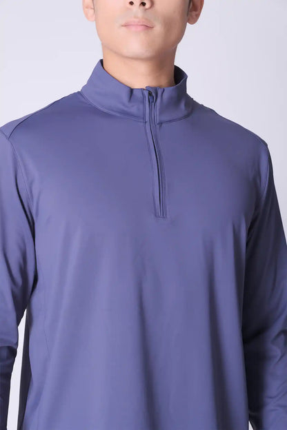 SPR0001 - Lightweight Stretch Interlock Golf Half Zip - Purple