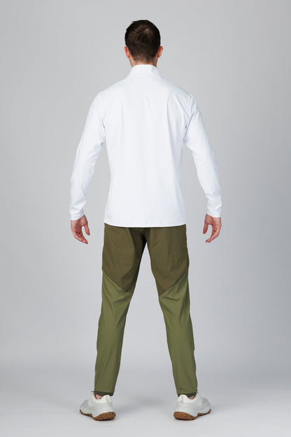 SPR0001 - Ultra 4-Way Stretch Interlock Golf Half Zip Pullover - White