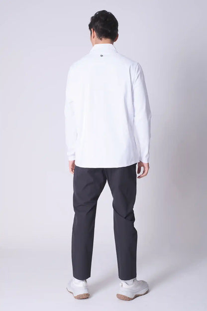 SPR0001 - Midweight Stretch Interlock Golf Half Zip - White