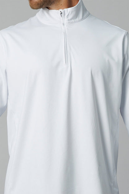 SPR0001 - Ultra 4-Way Stretch Interlock Golf Half Zip Pullover - White