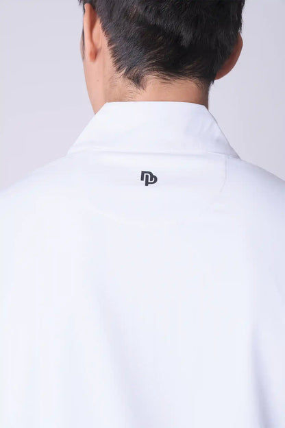 SPR0001 - Midweight Stretch Interlock Golf Half Zip - White