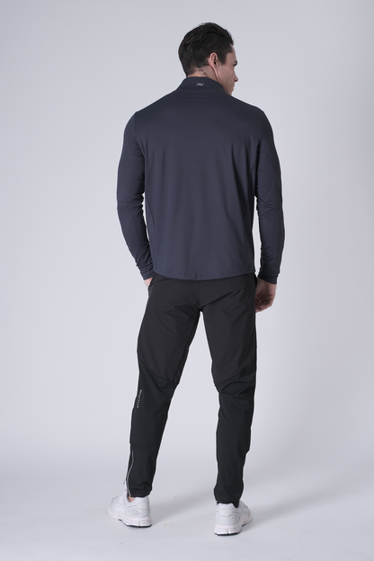 SPR0002- Ultra Soft Stretch Nylon Mock Neck Workout Half Zip Top - Navy