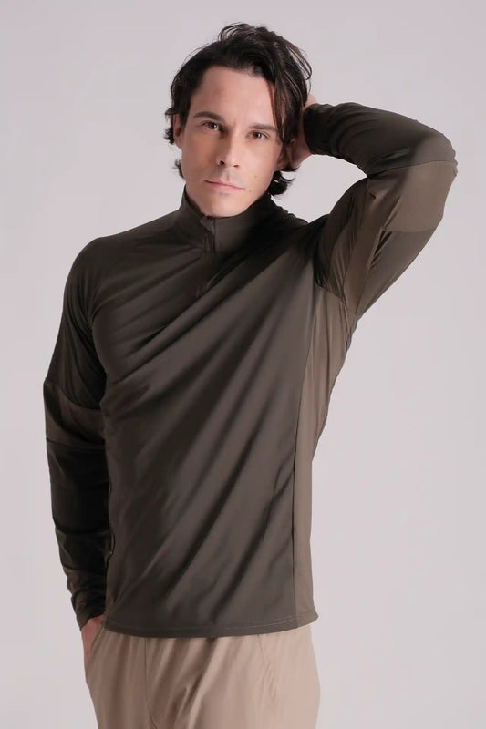SPR0005 - Ultra 4-Way Stretch Nylon Training Half Zip - Army