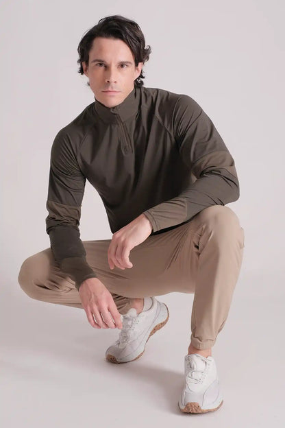 SPR0005 - Ultra 4-Way Stretch Nylon Training Half Zip - Army