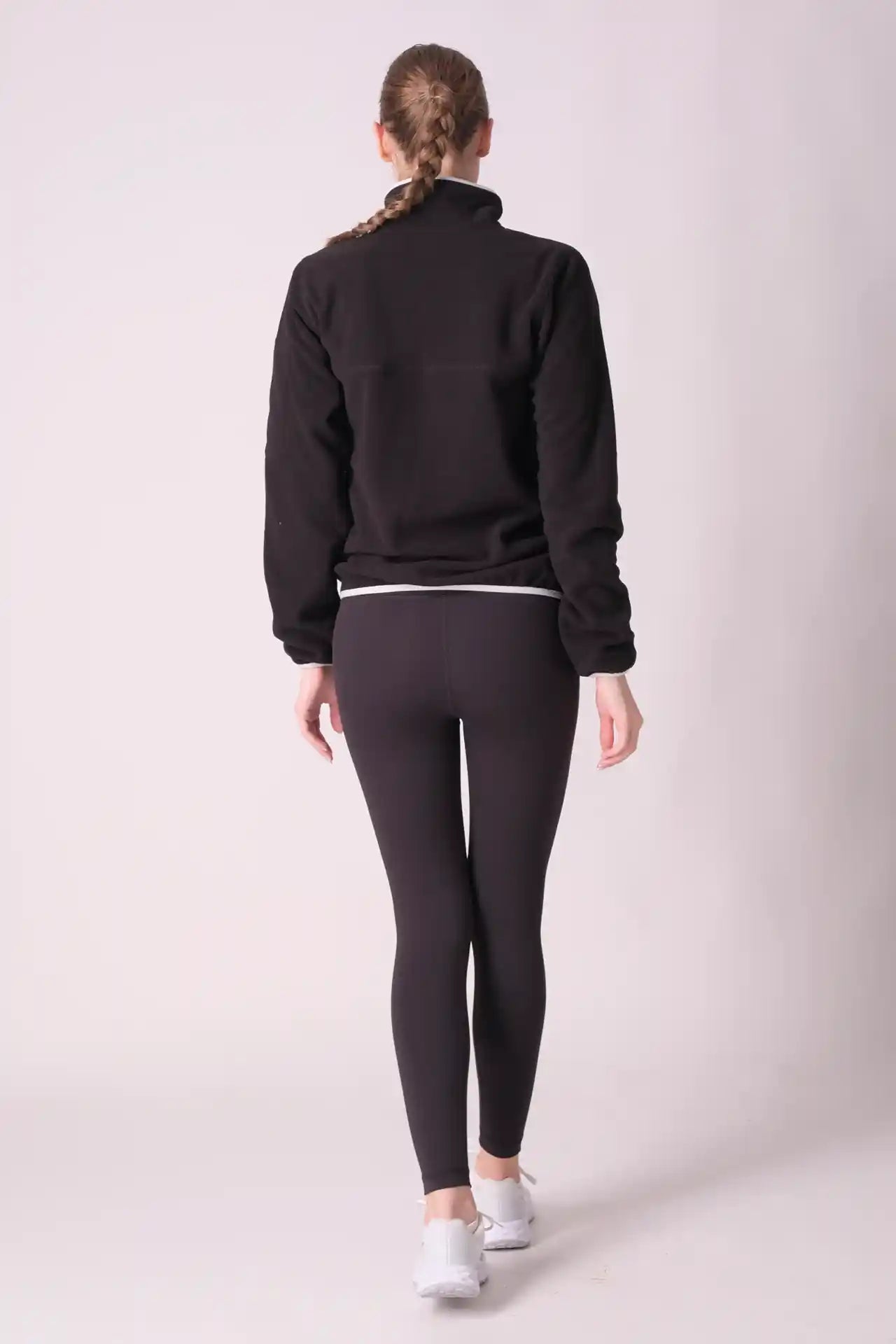 SPWR0023 - Women's Contrasting Fleece Pullover - Black