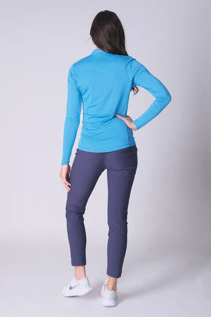 SPWR0028 - Women's Heather Jersey 1/4 Zip Top - Ocean