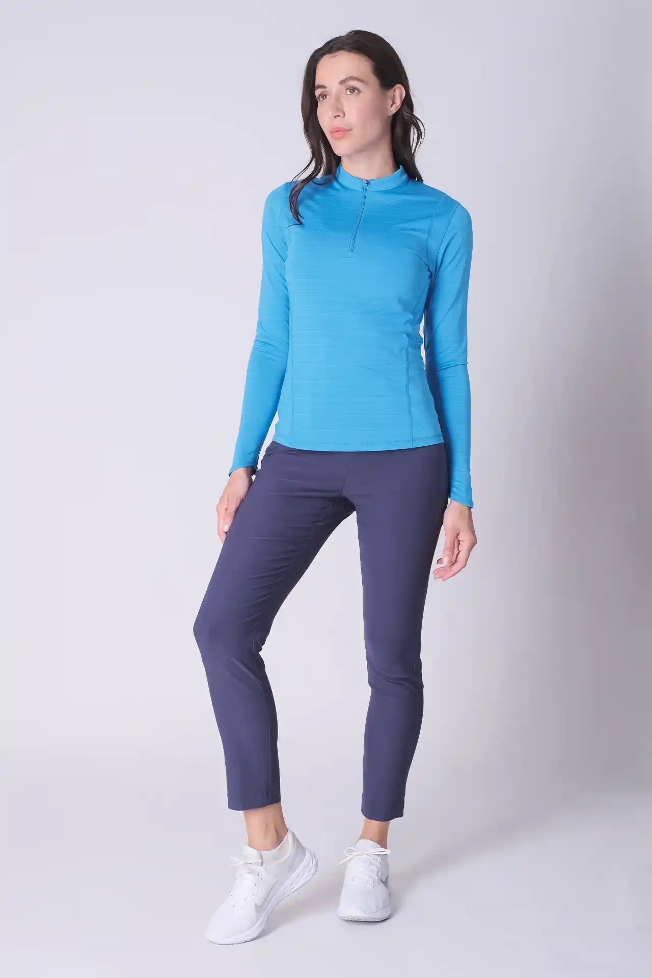 SPWR0028 - Women's Heather Jersey 1/4 Zip Top - Ocean