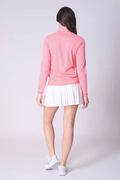 SPWR0029 - Women's Heather Jersey 1/4 Zip Pullover - Pink