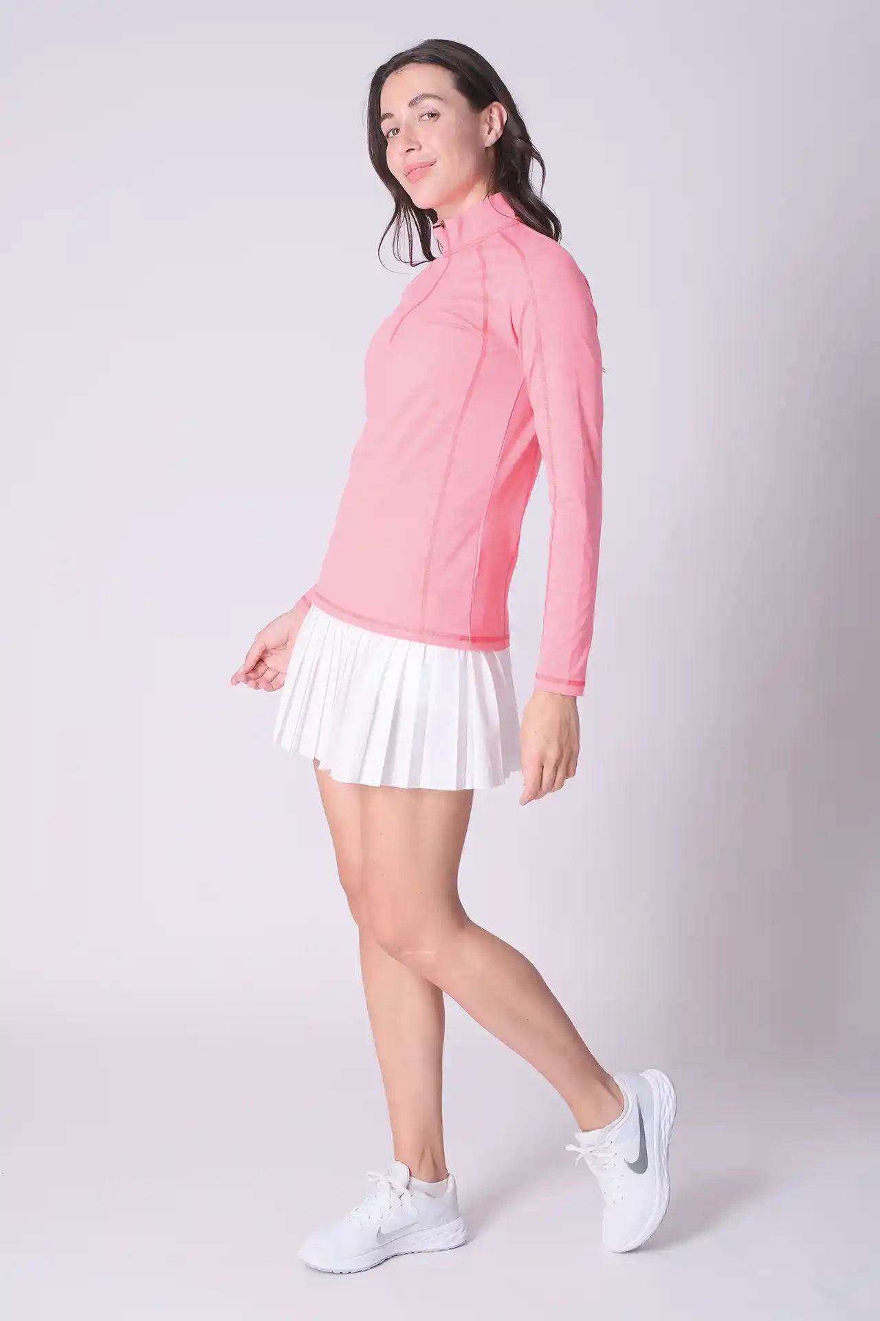 SPWR0029 - Women's Heather Jersey 1/4 Zip Pullover - Pink