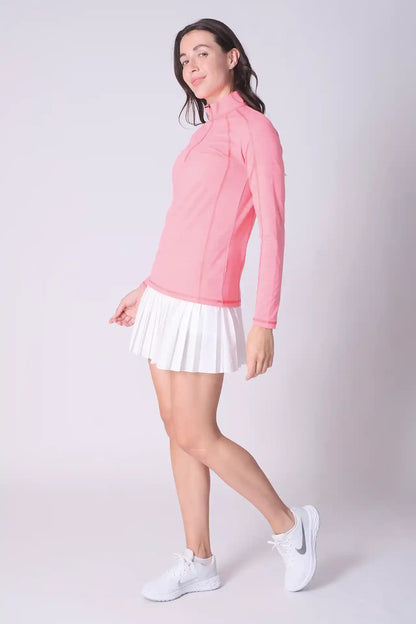 SPWR0029 - Women's Heather Jersey 1/4 Zip Pullover - Pink