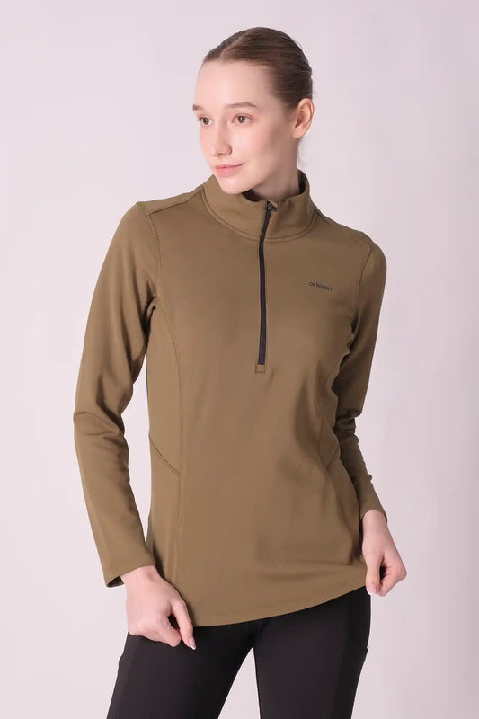 SPWR0030 - Women's Half Zip Base Top - Army