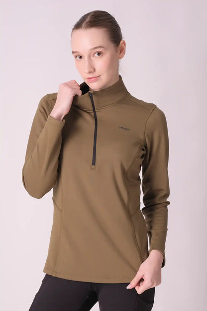 SPWR0030 - Women's Half Zip Base Top - Army