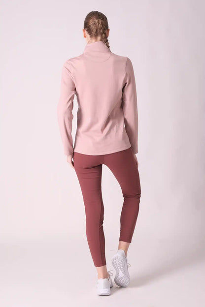 SPWR0030 - Women's Half Zip Base Top - Dusty Pink