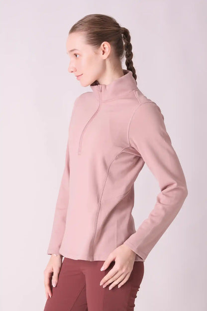 SPWR0030 - Women's Half Zip Base Top - Dusty Pink