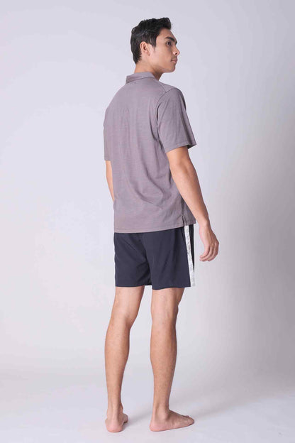 SPW0010 - Ultra Soft Mercerised Slub Cotton Button Down Resort Shirt - Mid Grey