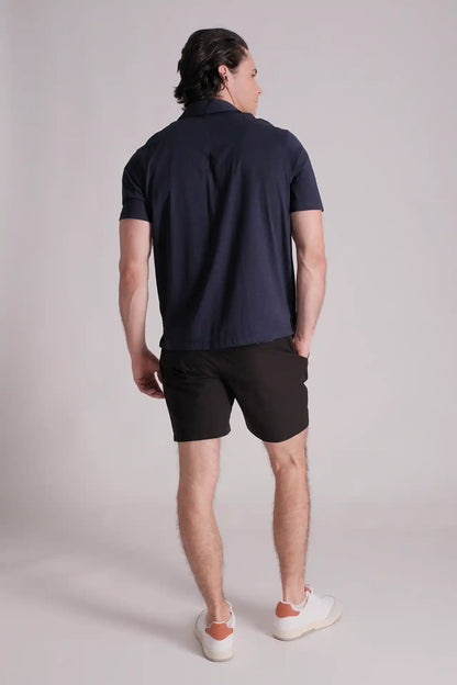 SPW0010 - Ultra Soft Mercerised Slub Cotton Button Down Resort Shirt - Navy
