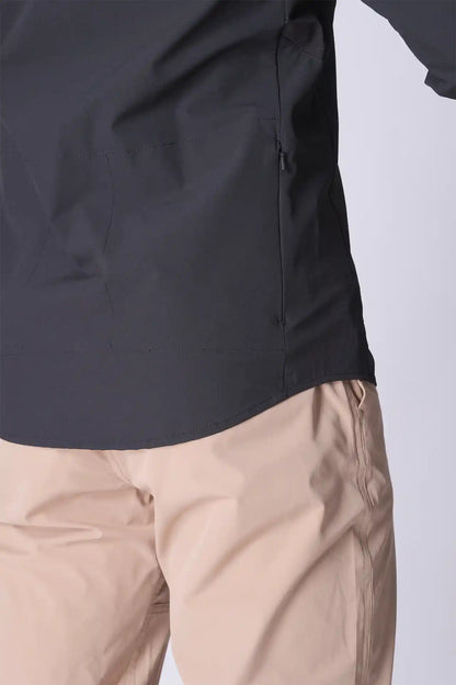 SPW0021 - Water Repellent Stretch Biking Button-Up Shirt - Black