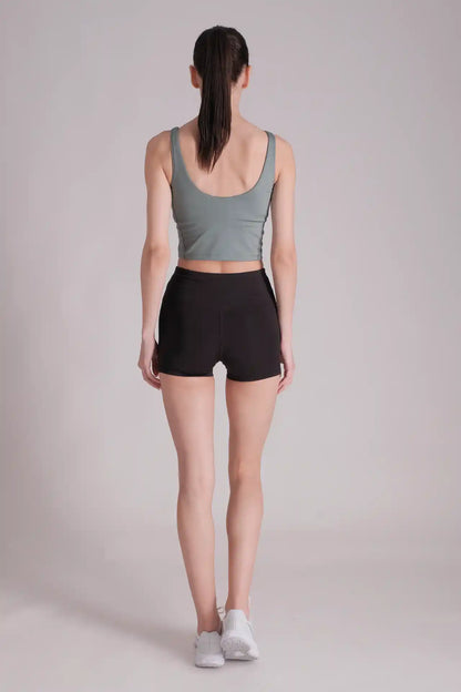 SPWX0005 - Women's V Neck Longline Sports Bra - Agave