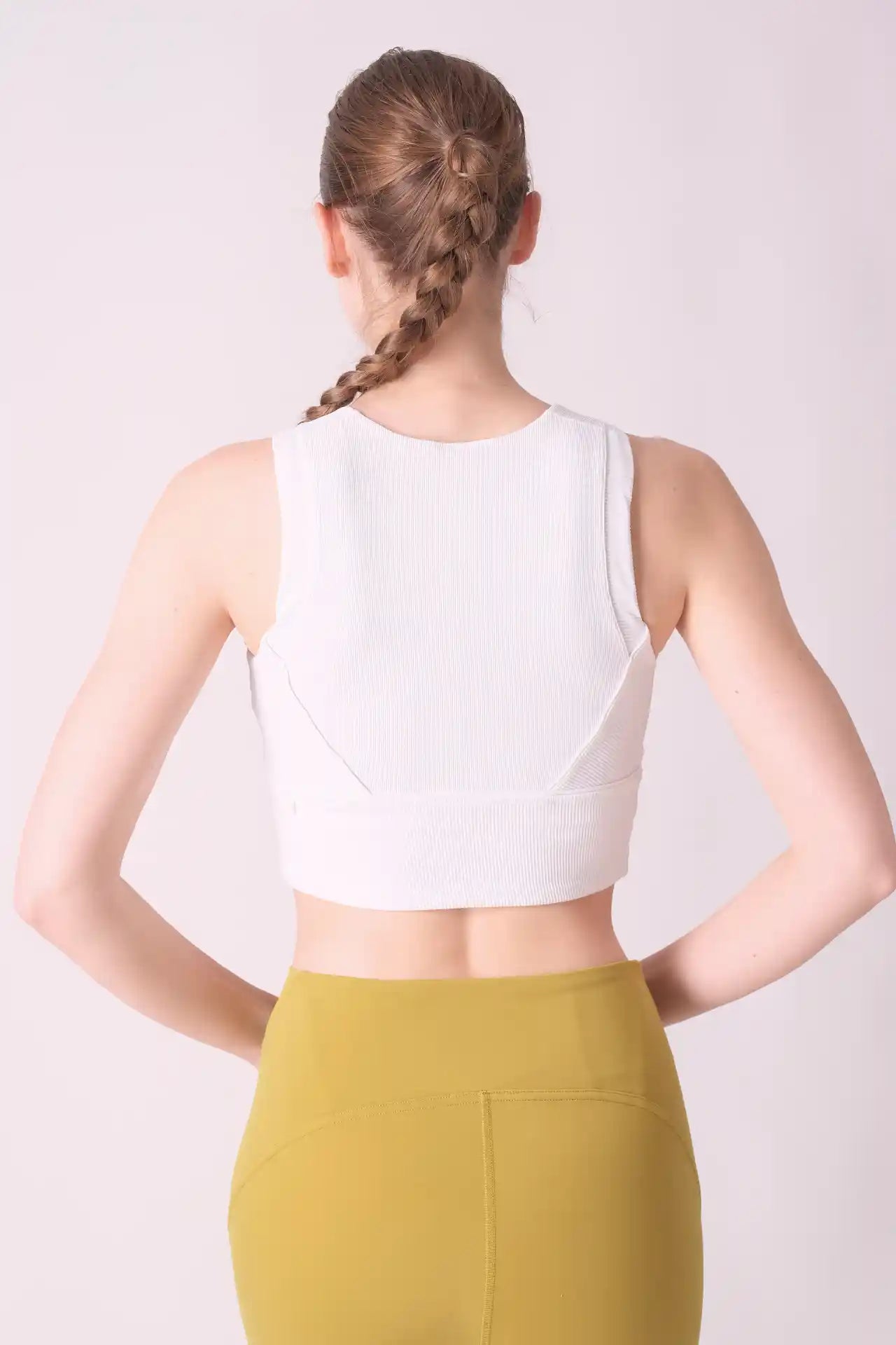 SPWX0009 - Women's Light Rib Sports Bra - White