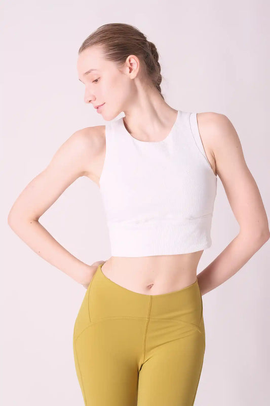 SPWX0009 - Women's Light Rib Sports Bra - White