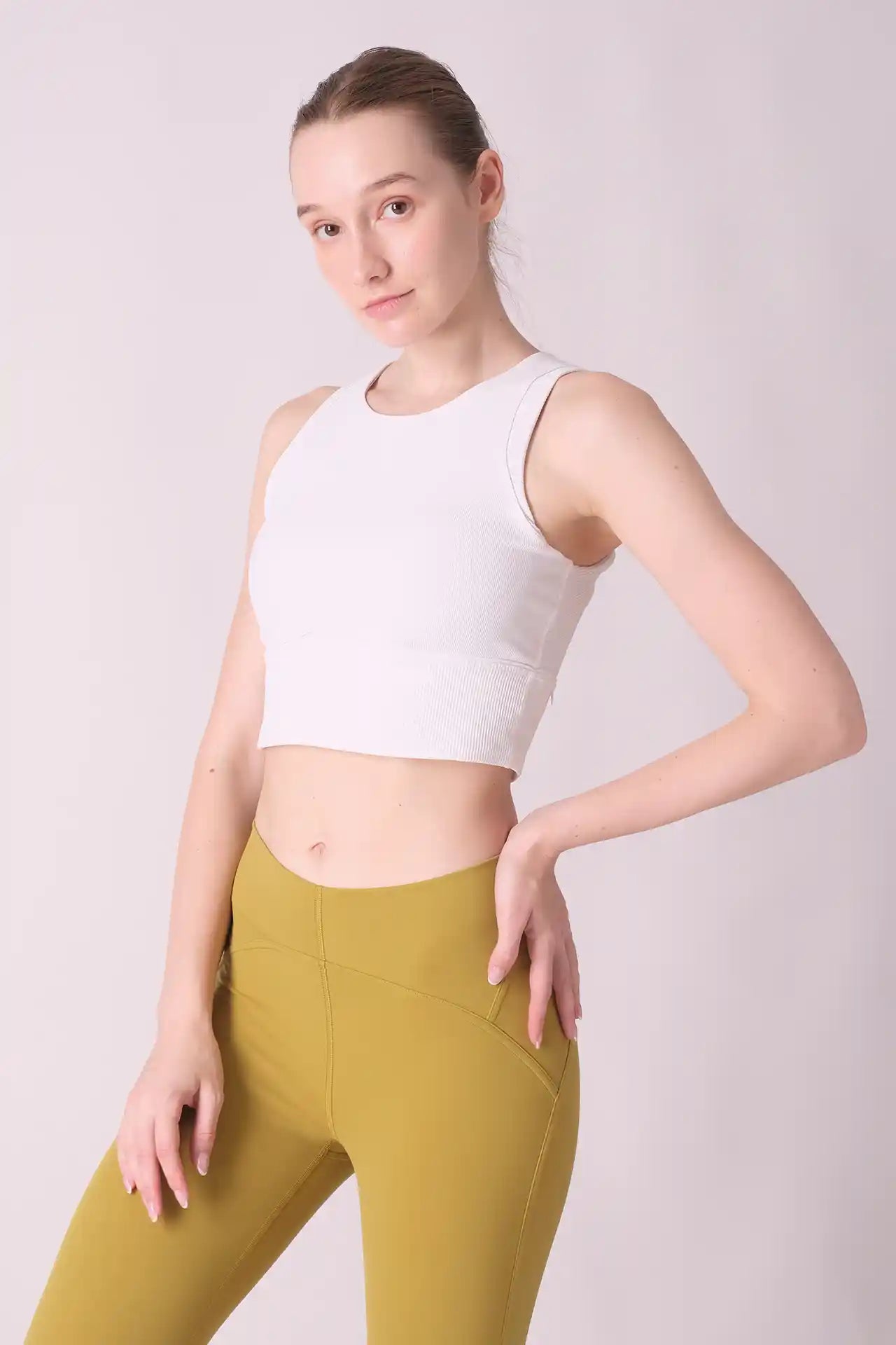 SPWX0009 - Women's Light Rib Sports Bra - White