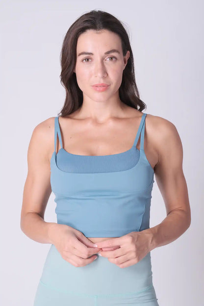 SPWX0012 - Women's Double Layers Bra Top - Blue