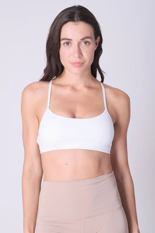 SPWX0013 - Women's Adjustable Cross Back Bra Top - White