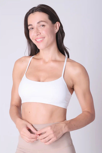 SPWX0013 - Women's Adjustable Cross Back Bra Top - White