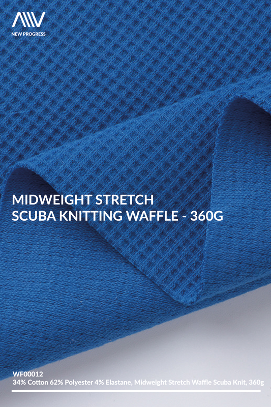 WF00012 - MIDWEIGHT STRETCH SCUBA KNITTING WAFFLE - 360G