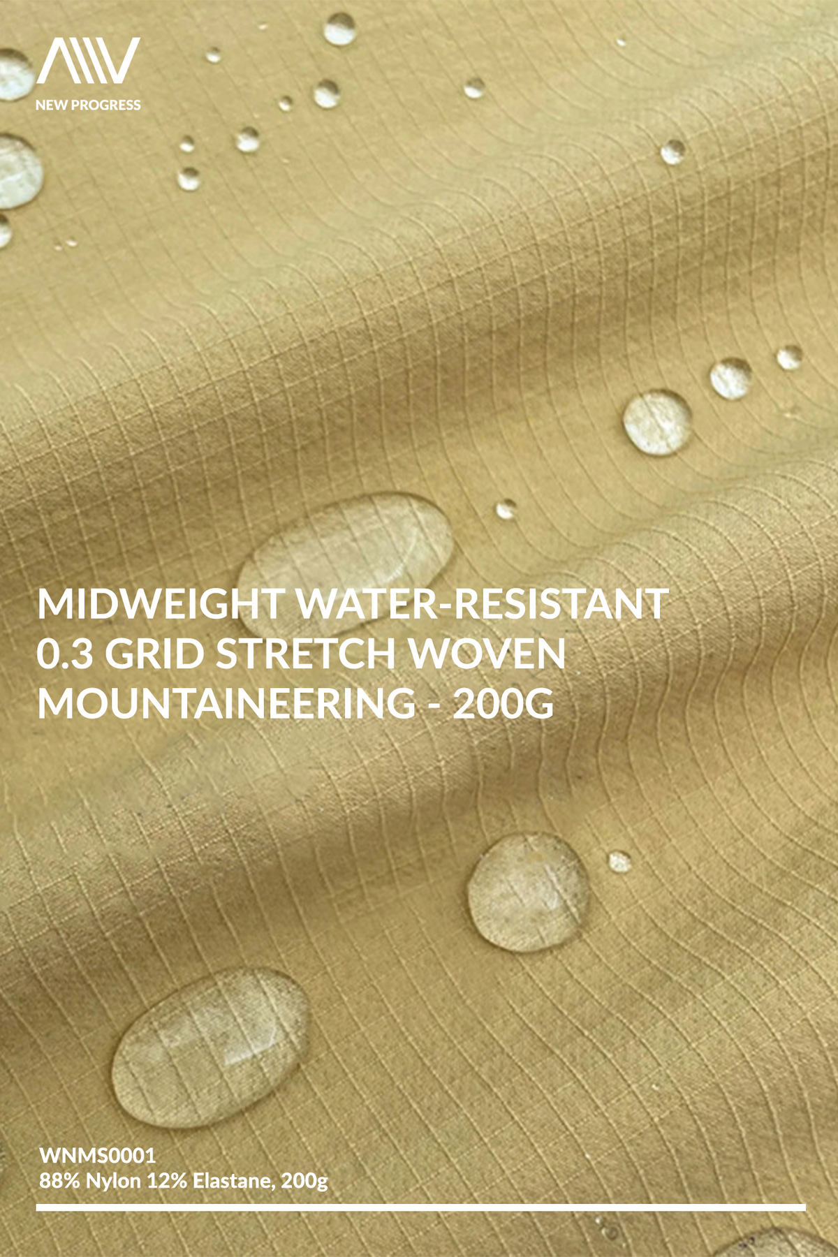 WNMS0001 - Midweight Water-Resistant 0.3 Grid Stretch Woven Mountaineering - 200G
