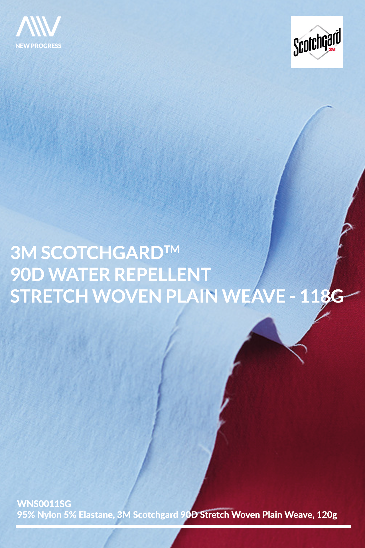WNS0011SG - 3M SCOTCHGARDT™ 90D WATER REPELLENT STRETCH WOVEN PLAIN WEAVE - 118G