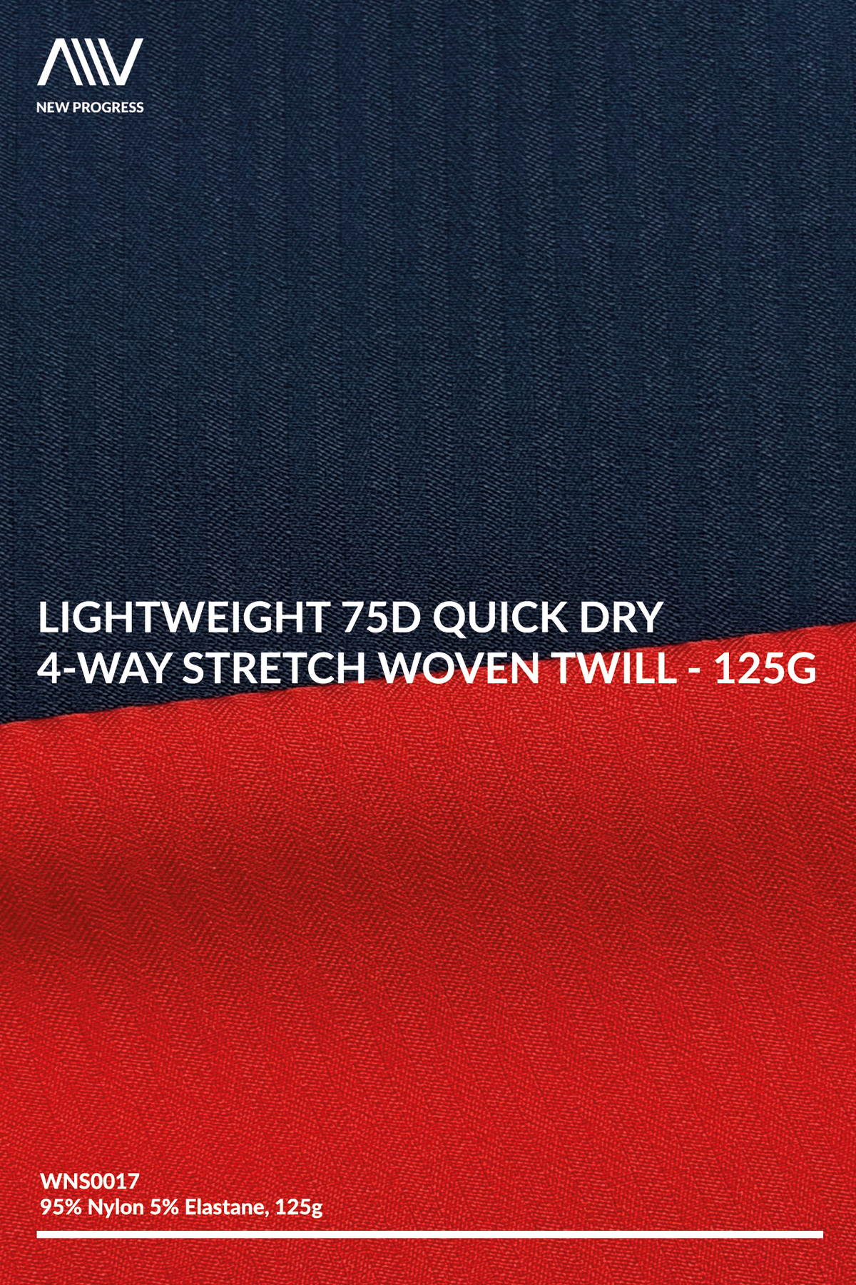 WNS0017 - Lightweight 75D Quick Dry 4-Way Stretch Woven Twill - 125G