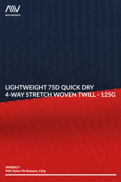 WNS0017 - Lightweight 75D Quick Dry 4-Way Stretch Woven Twill - 125G
