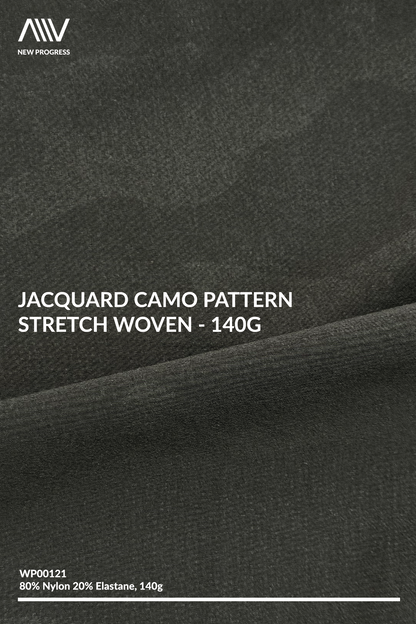 WP00121 - Jacquard Camo Pattern Stretch Woven - 140G