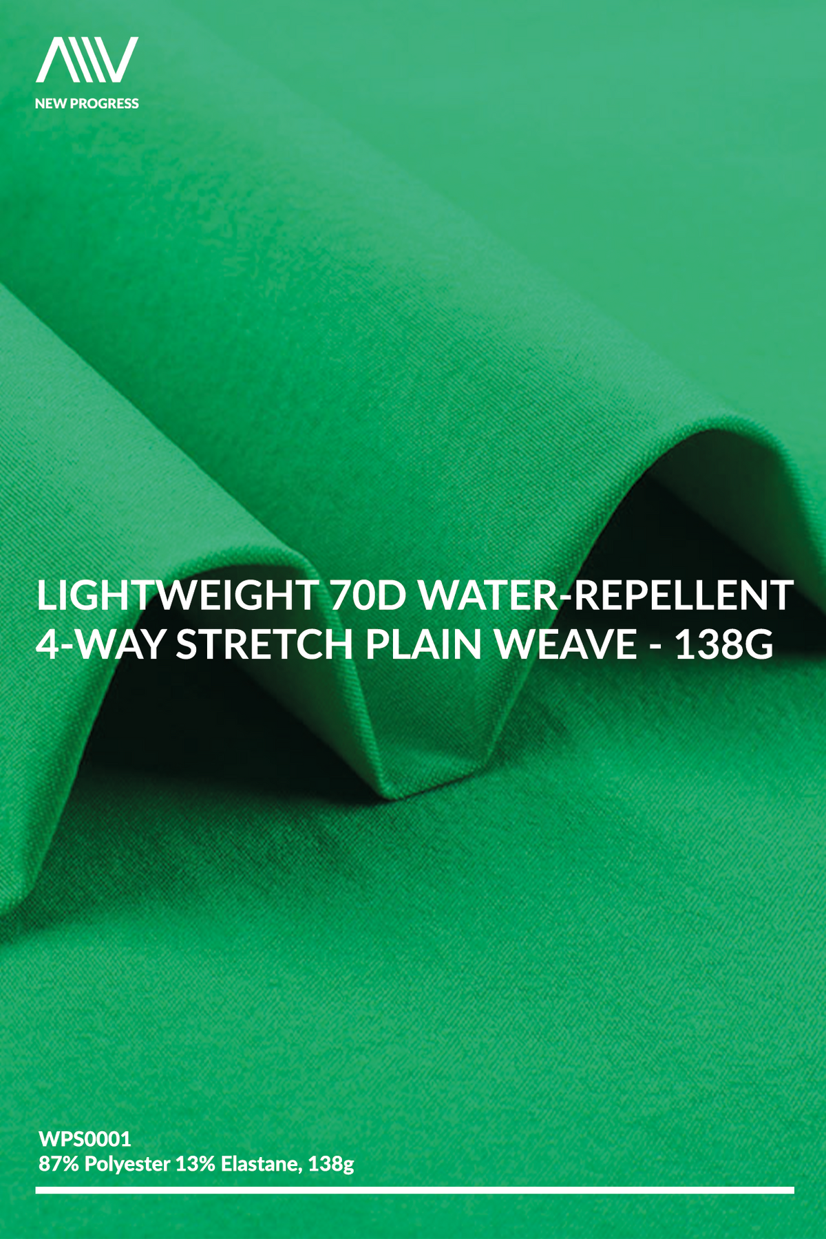 WPS0001 - Lightweight 70D Water-Repellent 4-Way Stretch Plain Weave - 138G