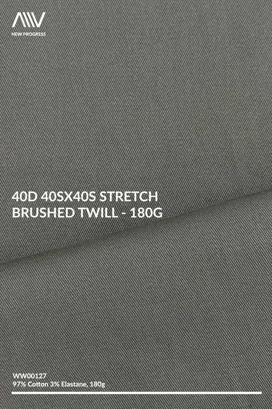 WW00127 - 40D 40sx40s Stretch Brushed Twill - 180G