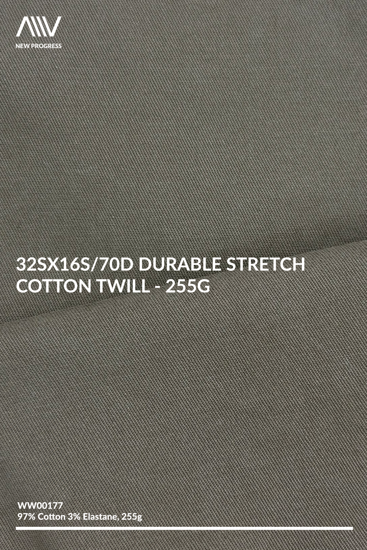 WW00177 - 32sx16s/70D Durable Stretch Cotton Twill - 255G