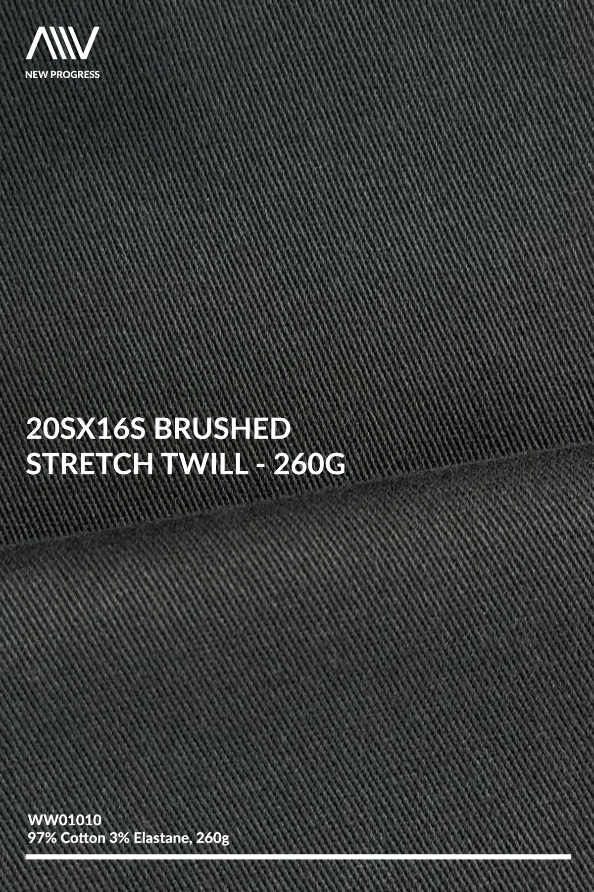 WW01010 - 20sx16s Brushed Stretch Twill - 260G