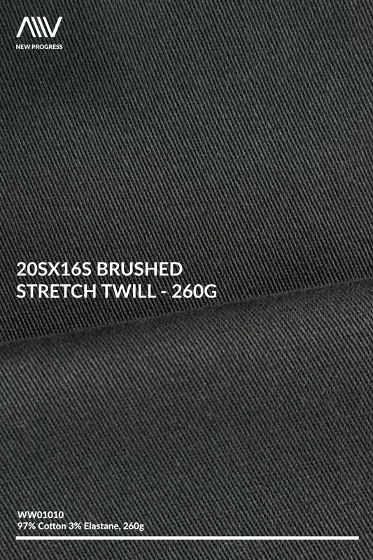 WW01010 - 20sx16s Brushed Stretch Twill - 260G